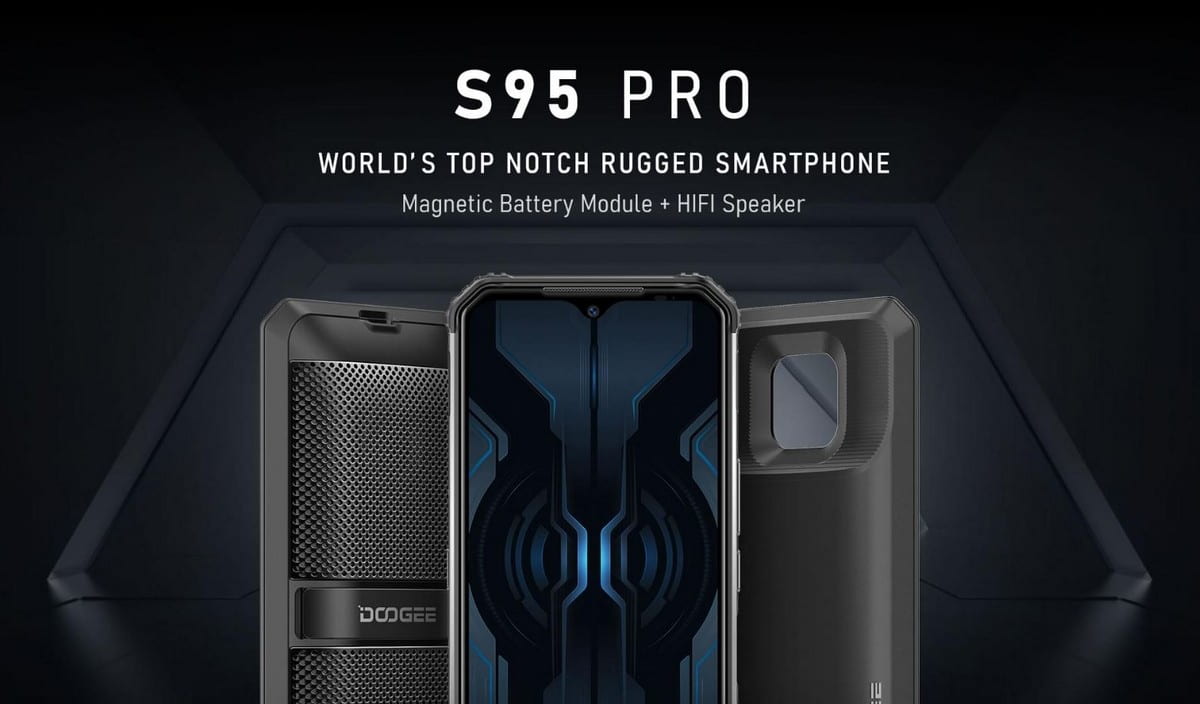 Смартфон Doogee S95 Pro и его модули Защищенный смартфон Doogee S95 Pro и накладки power-bank и колонка